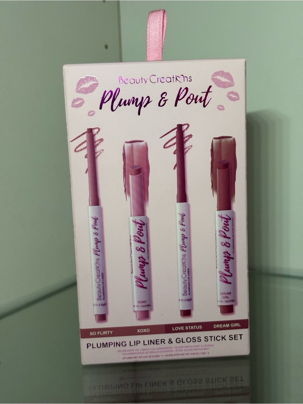 Beauty Creations Plump & Pout Plumping Lip Liner & Gloss Stick Set - Pink Shades